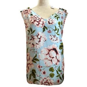 Ann Taylor Light Blue Floral Cami/Blouse, NWT, XL